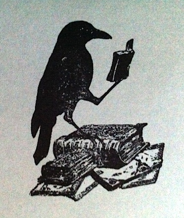 raven and books stamp