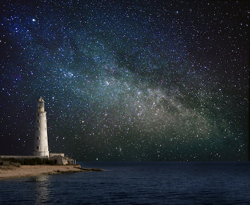 lighthouse at night