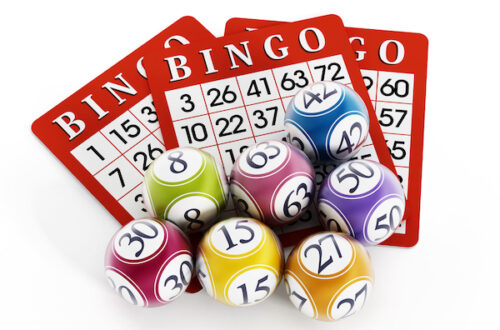 Bingo balls and cards