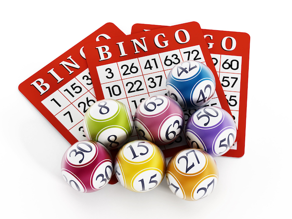 Bingo balls and cards