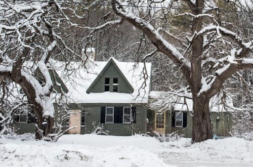 NH house in winter