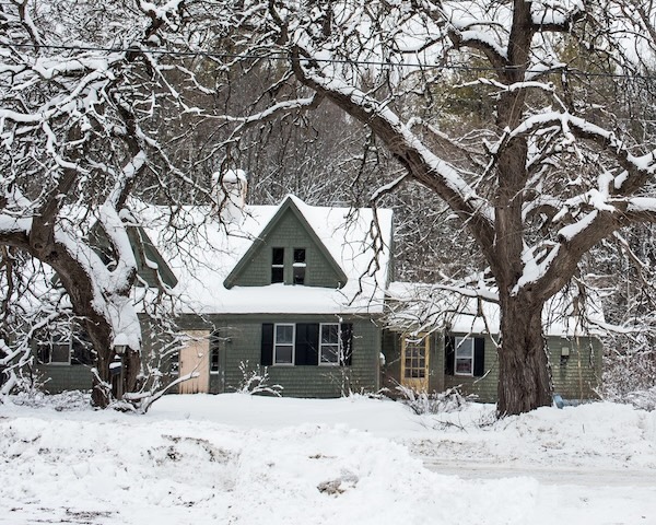 NH house in winter